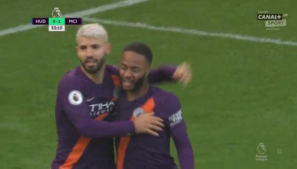 Raheem Sterling y Leroy Sané aparecieron en el Manchester City vs. Huddersfield por la Premier League. Su goles llegaron en el minuto 54 y 56 minutos respectivamente (Foto: captura de pantalla)