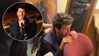 Oscar 2022: captan a Sebastián Yatra llorando tras superar sus nervios y cantar en la gala | VIDEO