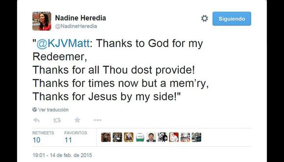 'Hackean' cuenta de Nadine Heredia en Twitter