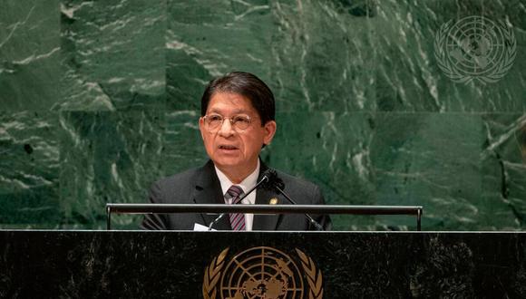 En su discurso ante la Asamblea General de las Naciones Unidas, el canciller de Nicaragua, Denis Moncada, también condenó “las agresiones políticas hegemónicas norteamericanas". (Foto: Cia Pak / AP)