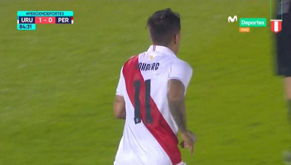 Perú vs. Uruguay: Hohberg entró, generó un tiro libre y tuvo esta chance de gol. (Foto: captura de Movistar)