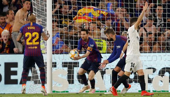 Barcelona vs. Valencia: Lionel Messi descontó 2-1 tras atajadón de Doménech por Copa del Rey | VIDEO. (Foto: AFP)
