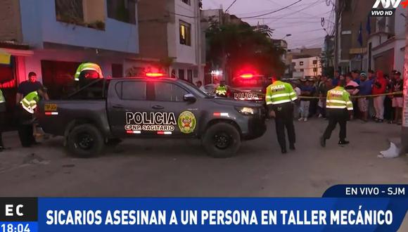 Sicarios matan a balazos a extranjero en el interior de taller de mecánica de San Juan de Miraflores. (Foto: ATV+)