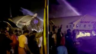 Las primeras imágenes tras el accidente del avión de Air India  que se partió en dos al aterrizar | VIDEO