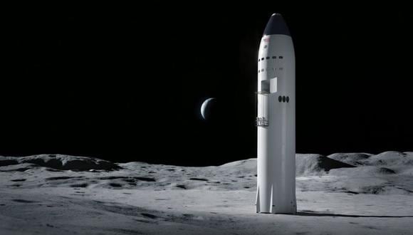 Ilustración: SpaceX busca que la Starship lleve astronautas a la Luna.