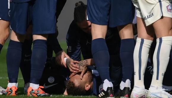 Neymar se lesionó en el partido de PSG vs. Lille, el último fin de semana.
