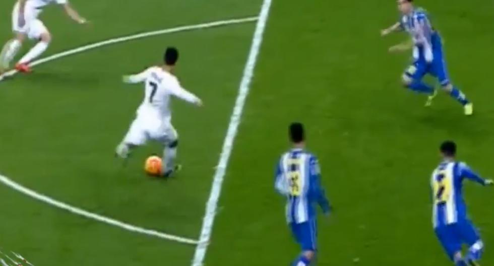 Cristiano Ronaldo marcó un golazo en el Real Madrid vs Espanyol. (Foto: Captura)