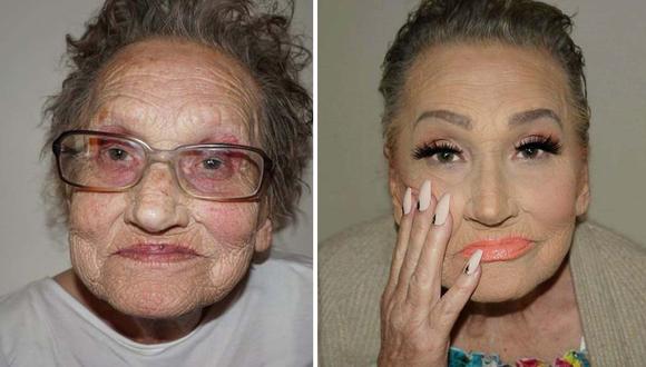 El maquillaje de esta bella anciana causa furor en Internet