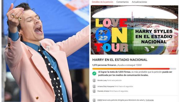 Petición en Change.org para que el concierto de Harry Styles sea trasladado ahí. (Foto: AFP/Captura de Change.org)