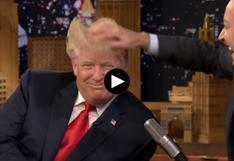 ¿Donald Trump usa peluquín? Jimmy Fallon lo despeina y esto pasó