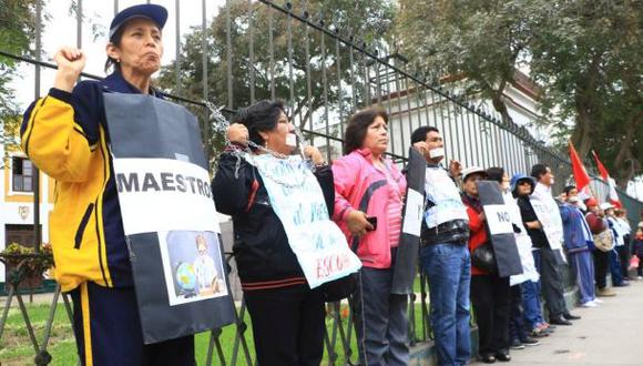 Solo 5,200 maestros se mantienen en huelga en La Libertad. (Foto: Johnny Aurazo)