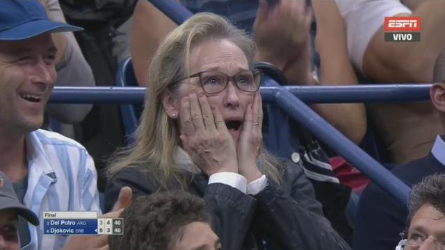 Las reacciones de Meryl Streep en la final del US Open pasarán a la historia. (Capturas: ESPN)
