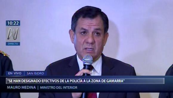 El ministro del interior, Mauro Medina, indicó que Gamarra será resguardada por efectivos policiales y que el distrito de La Victoria no será declarada en emergencia. (Video: Canal N)