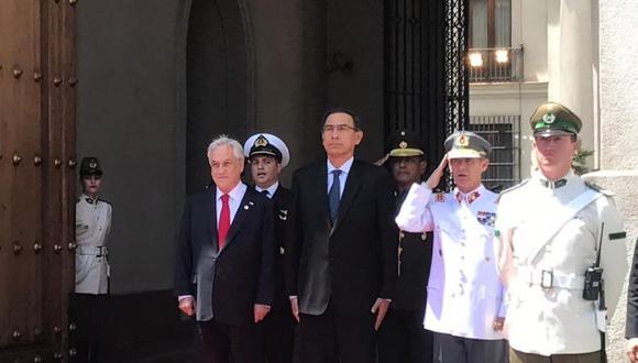 Presidentes Martín Vizcarra y Sebastián Piñera se reúnen en Santiago de Chile