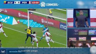 Conmebol reveló el audio del VAR en la supuesta mano de Abram en el Perú vs. Ecuador | VIDEO