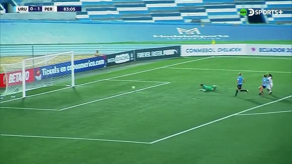El gol de Birka Ruiz para el 2-0 de Perú sobre Uruguay (Fuente: DSports )