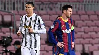 Lionel Messi de rodillas frente a Cristiano Ronaldo en una publicación de la hermana del luso 
