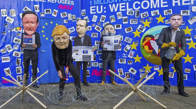 Protestan contra líderes de Europa por crisis de refugiados - 4
