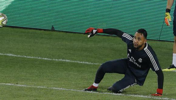 Keylor Navas entrenando con el Real Madrid. (Foto: AFP)