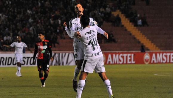 El Palmeiras se clasificó a los octavos de final de la Copa Libertadores tras golear por 4-0 al Melgar en Arequipa. (Foto: AFP)