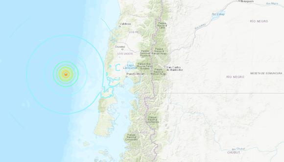 Sismo en Chile de magnitud 6,0 sacude la región de Los Lagos. (USGS).