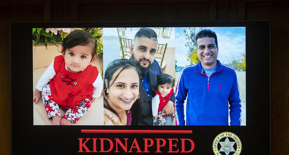 Imágenes de Aroohi Dheri, de 8 meses, con su madre Jasleen Kaur, su padre Jasdeep Singh y su tío Amandeep Singh. (Andrew Kuhn/The Merced Sun-Star vía AP).