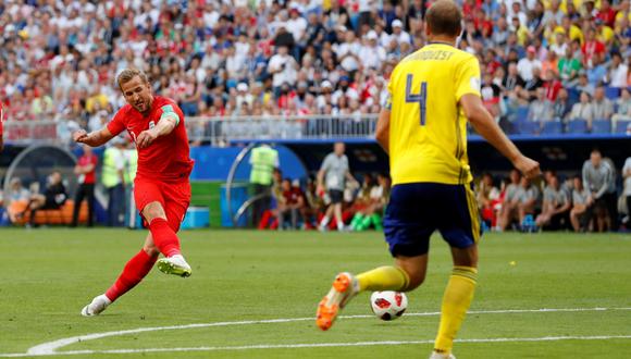 El goleador de Rusia 2018 Harry Kane fue el primero en intentar abrir el marcador en el duelo de cuartos entre Inglaterra y Suecia. (Foto: Reuters)
