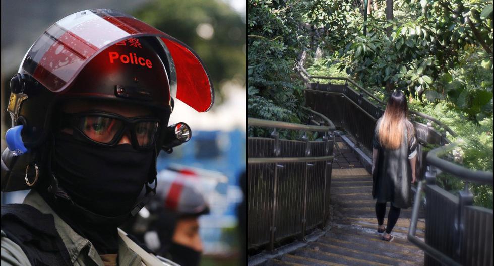 ¿Casarse con un policía que reprime las manifestaciones? El dilema de una novia en Hong Kong. Foto: EFE y AFP