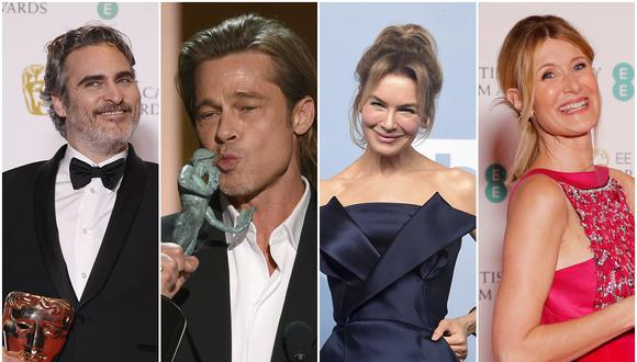 Joaquin Phoenix, Brad Pitt, Renée Zellweger y Laura Dern destacan como los favoritos en sus categorías. (Foto: Agencias)