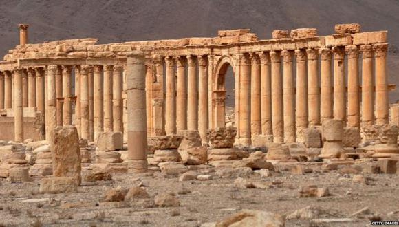La antigua ciudad de Palmira fue duramente golpeada por el autodenominado Estado Islámico. Foto: GETTY IMAGES, vía BBC Mundo