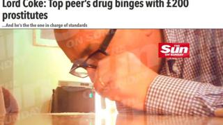 Parlamentario británico es grabado aspirando cocaína