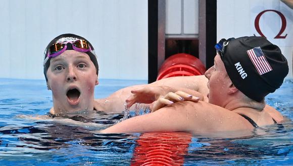 Lydia Jacoby fue la sorpresa en los 100 metros estilo pecho. (Foto: Jonathan NACKSTRAND / AFP)