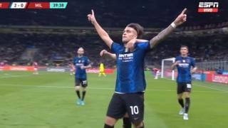 Lautaro Martínez marcó el 2-0 del Inter vs. Milan y consiguió su doblete en la Copa de Italia | VIDEO