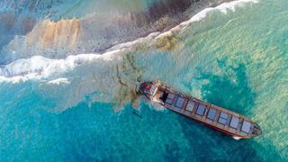 Desastre ambiental: se parte en dos el carguero que vertió petróleo en aguas de la isla Mauricio | FOTOS