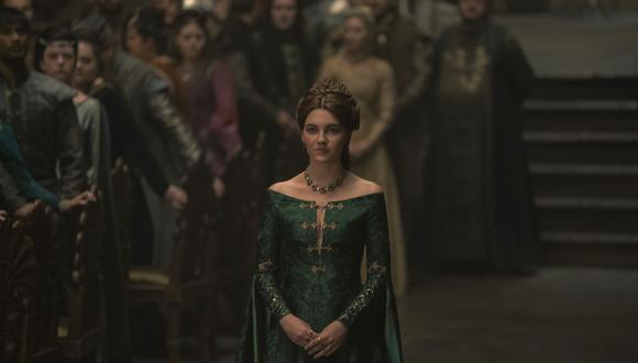 El vestido verde de Alicent Hightower (Emily Carey) en "House of the Dragon", episodio 5.
