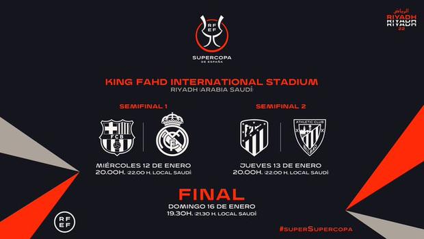 Fixture de la Supercopa de España 2022 | Foto: RFEF.