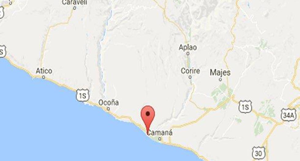 El movimiento sísmico se sintió con una intensidad II en la ciudad de Camaná. (Foto: Google)