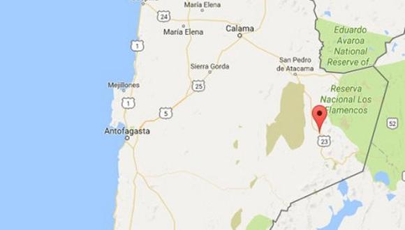 La sacudida de tierra ocurrió a las 10.39 hora local (14.39 GMT) y su epicentro se localizó a 36 kilómetros al noreste de la ciudad de Calama. (Foto: Google Maps)