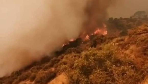 Incendio forestal se desató en una zona de difícil acceso. (Foto: Facebook)