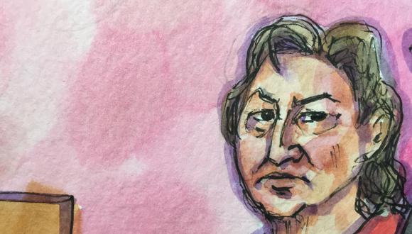 "Él [Alejandro Toledo] solo estaba prestando atención al juez. No había ninguna expresión real en su rostro", señaló la artista. (Ilustración: Vicki Ellen Behringer / Reuters)