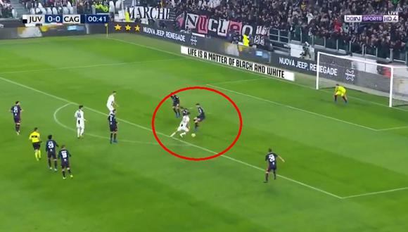 Juventus vs. Cagliari: Dybala marcó este golazo para el 1-0 al minuto de juego. (Foto: captura)