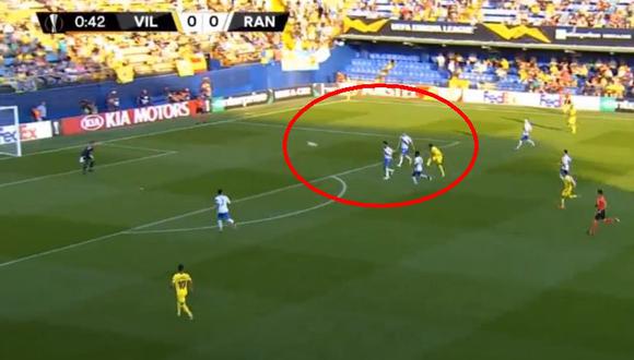 Carlos Bacca anotó espectacular gol para Villarreal tras genial autopase. (Foto: captura)