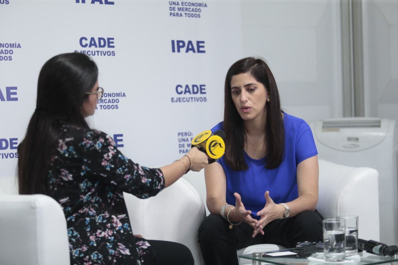 La ministra Alva conversó con El Comercio en CADE 2019. Paracas. (Foto: Hugo Pérez/El Comercio)