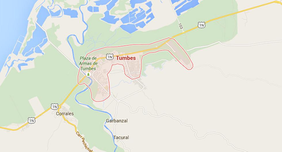 Sismo de 3,8 grados pasó desapercibido en Tumbes, según informó el IGP. (Foto: Google Maps)