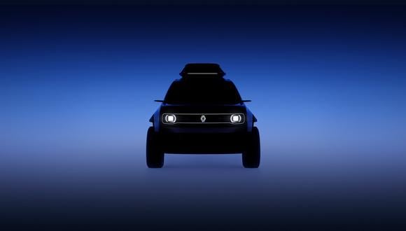 El "teaser" del nuevo Renault 4. Será un auto conceptual y eléctrico.