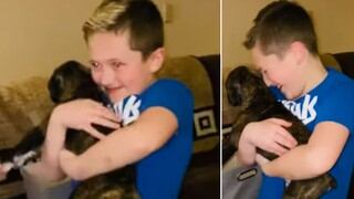 Mira la tierna reacción de un niño al recibir un perro como obsequio de cumpleaños