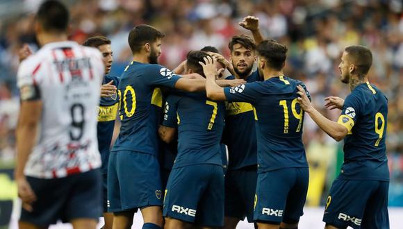 Boca Juniors ganó 2-0 a Chivas con tantos de Mac Allister y Benedetto en duelo amistoso en Estados Unidos. (Foto: AFP)