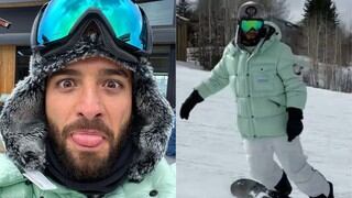Maluma se fue de vacaciones con sus amigos para disfrutar la nieve