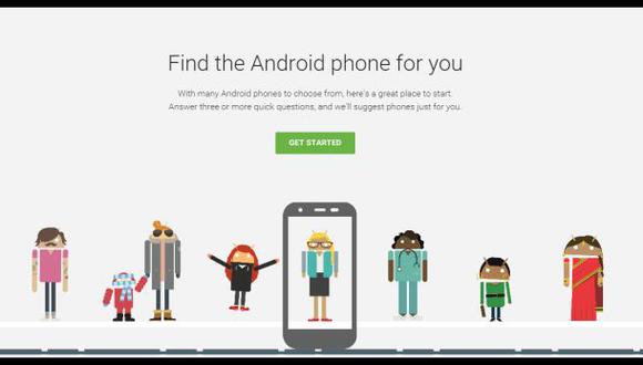 Google te ayuda a escoger el smartphone Android adecuado