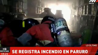 Centro de Lima: bomberos controlan amago de incendio en galería del jirón Paruro